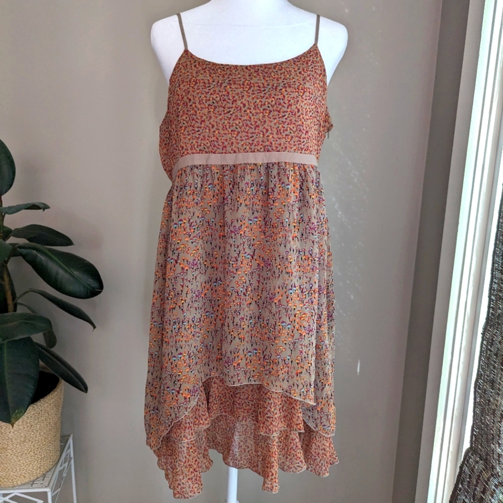 Kensie Babydoll Mini Dress Boho Chic Large Anthropologie